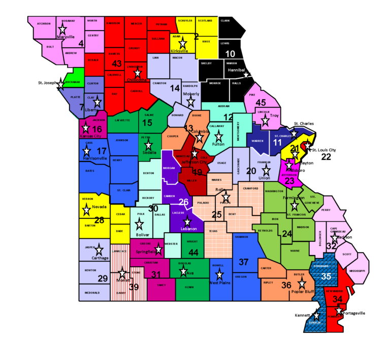 Map of Districts Missouri State Public DefenderMissouri State Public